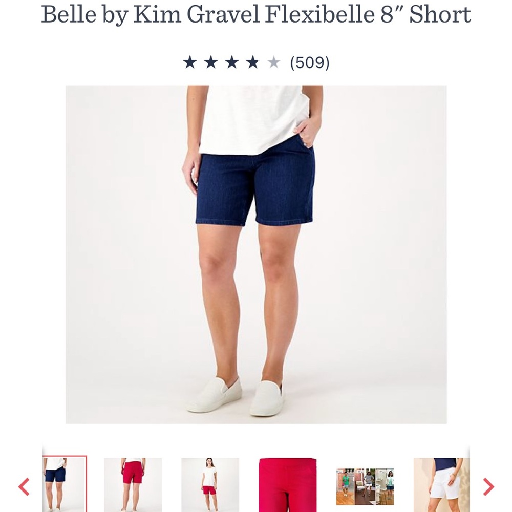 Belle by Kim Gravel Flexibelle 8” Shorts
Dark indigo